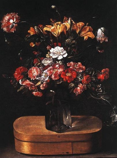 Jacques Linard Bouquet on Wooden Box oil painting image